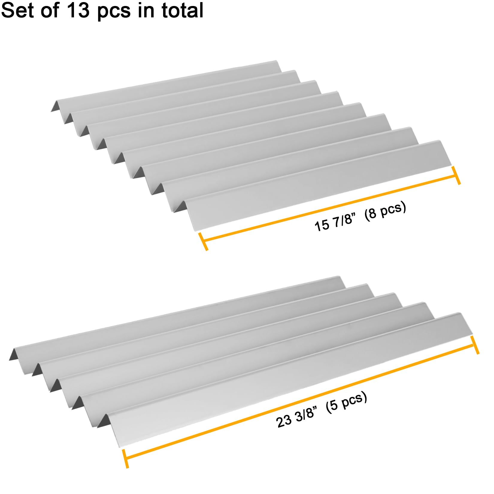 GasSaf long and short flavorizer bars side by side demonstrating correct fit for Weber grills