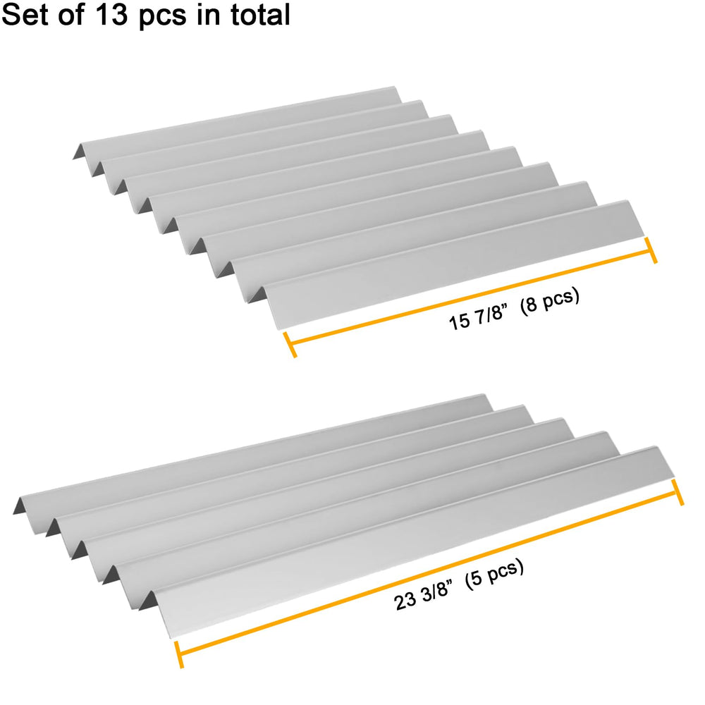 GasSaf long and short flavorizer bars side by side demonstrating correct fit for Weber grills