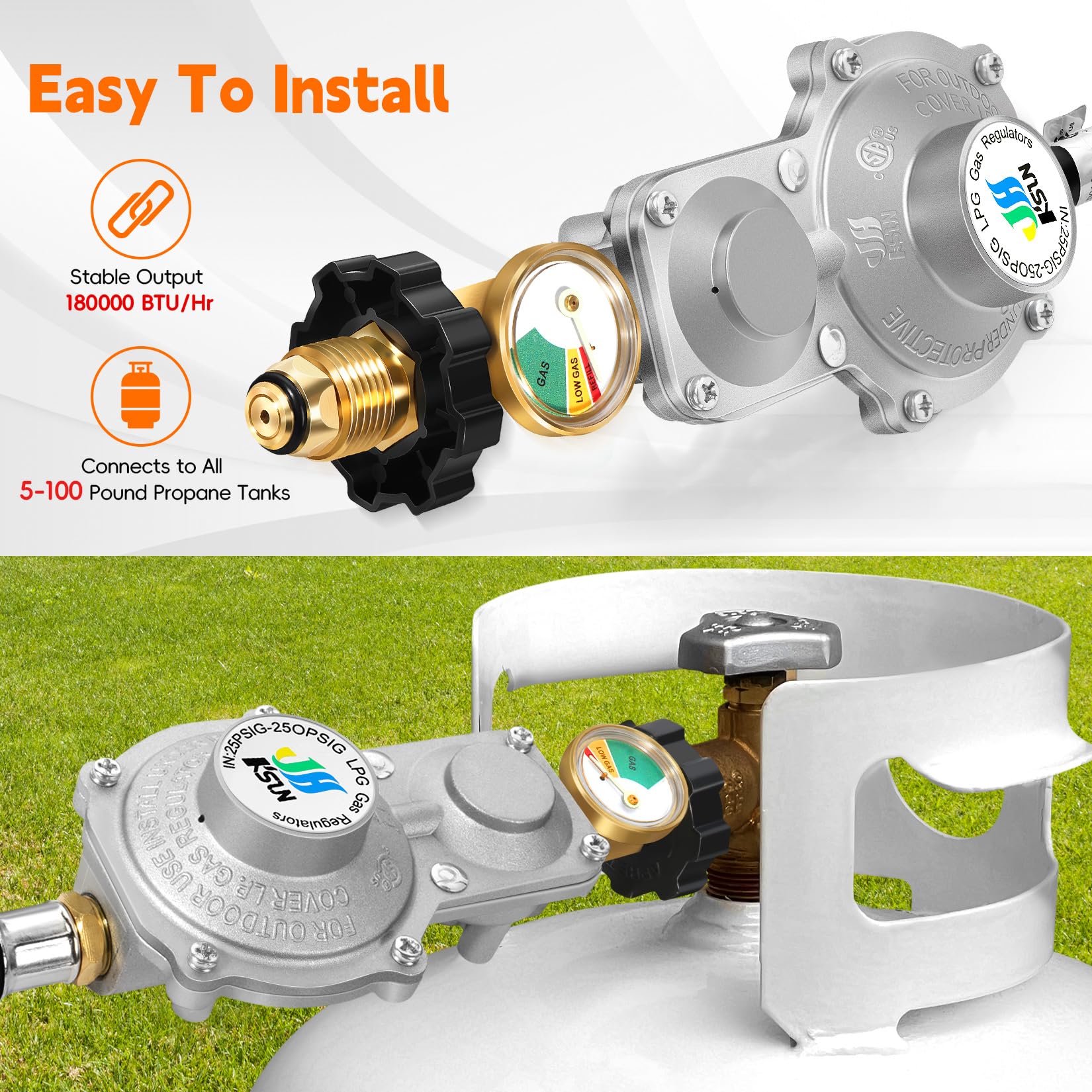 GasSaf POL handwheel connection fitting that ensures secure tank attachment