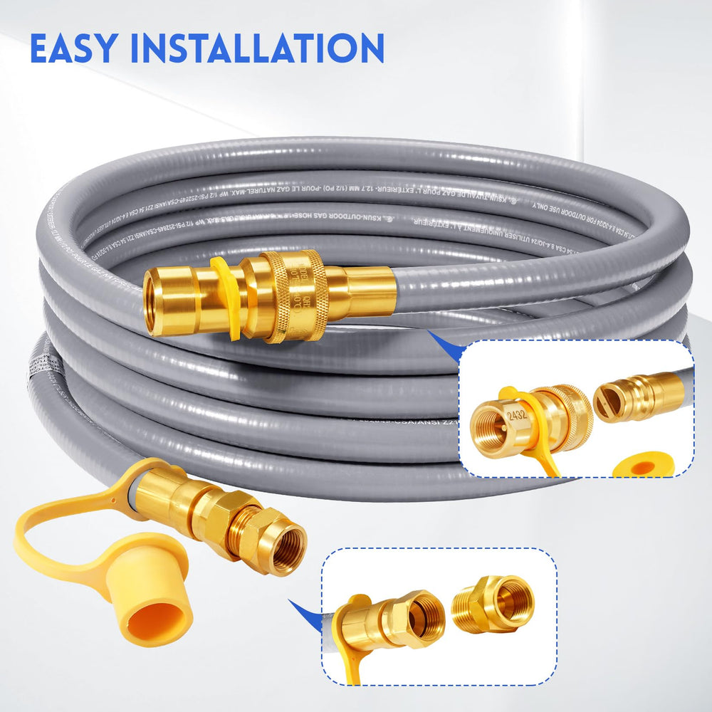 GasSaf quick-connect attached to regulator demonstrating fast, tool-free connection