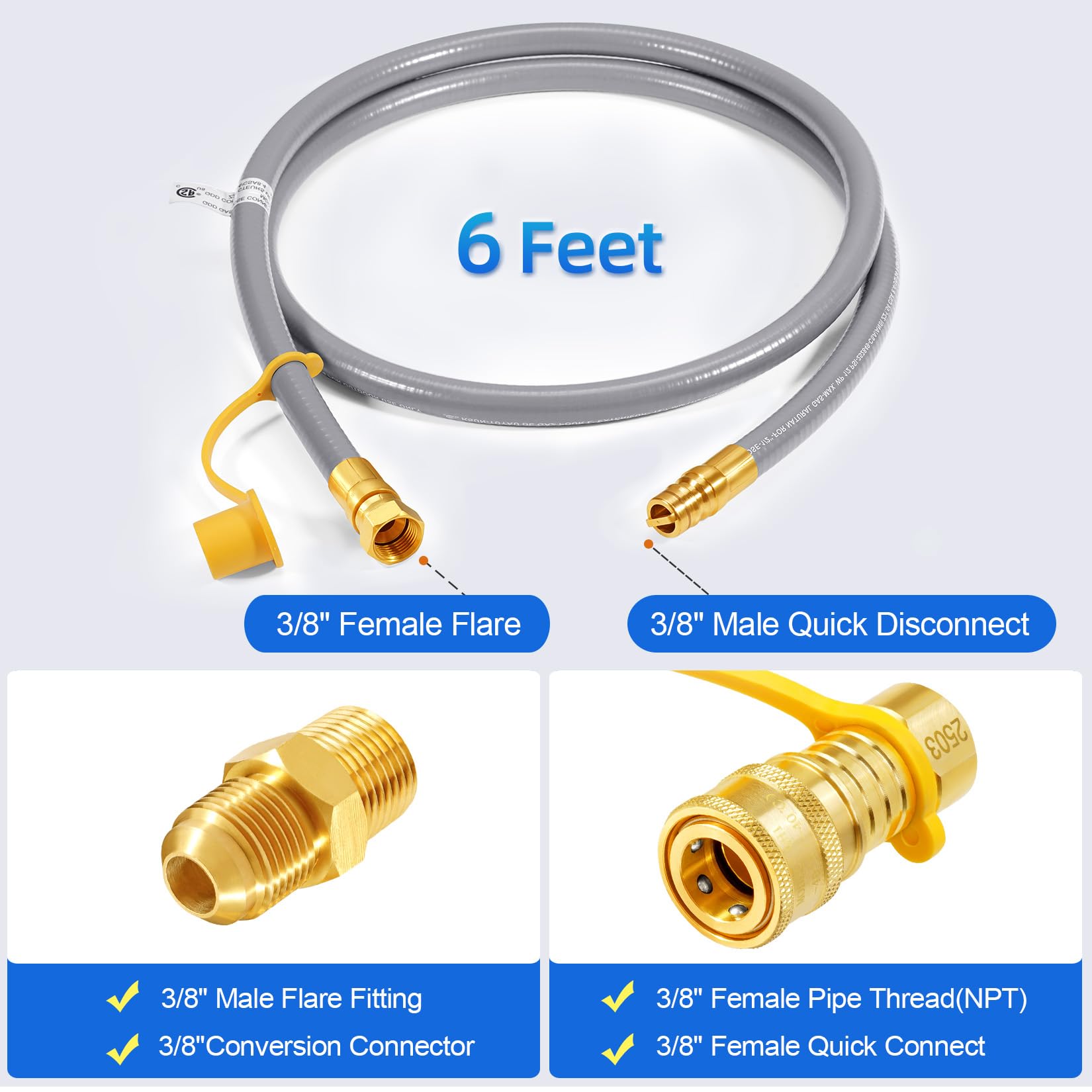 GasSaf quick-connect fitting close-up for fast secure attachment