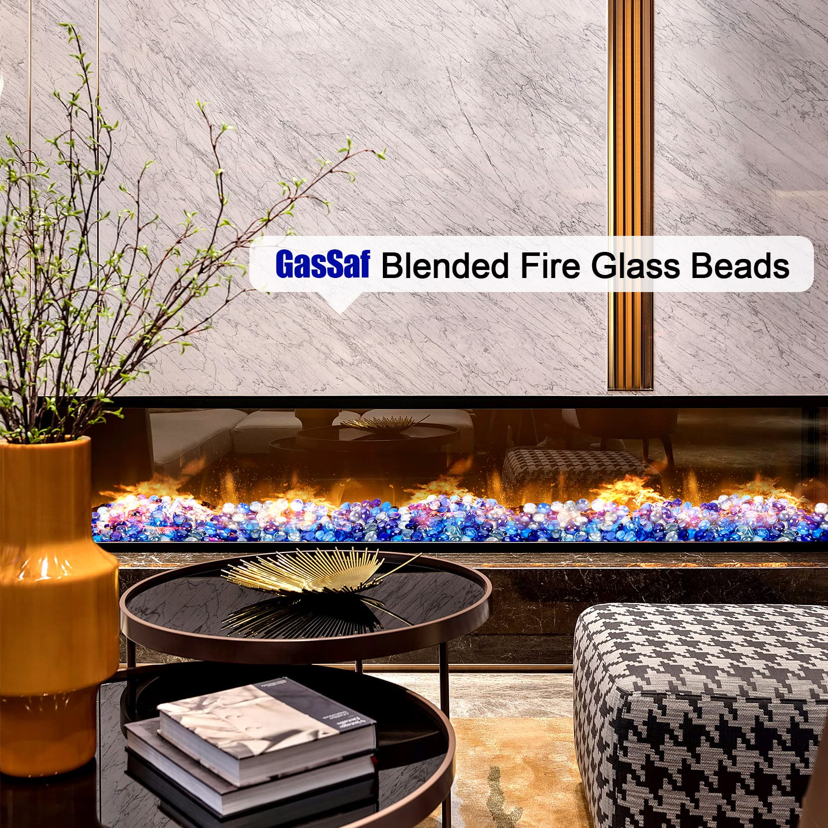 GasSaf beads next to ruler showing size and coverage benefit
