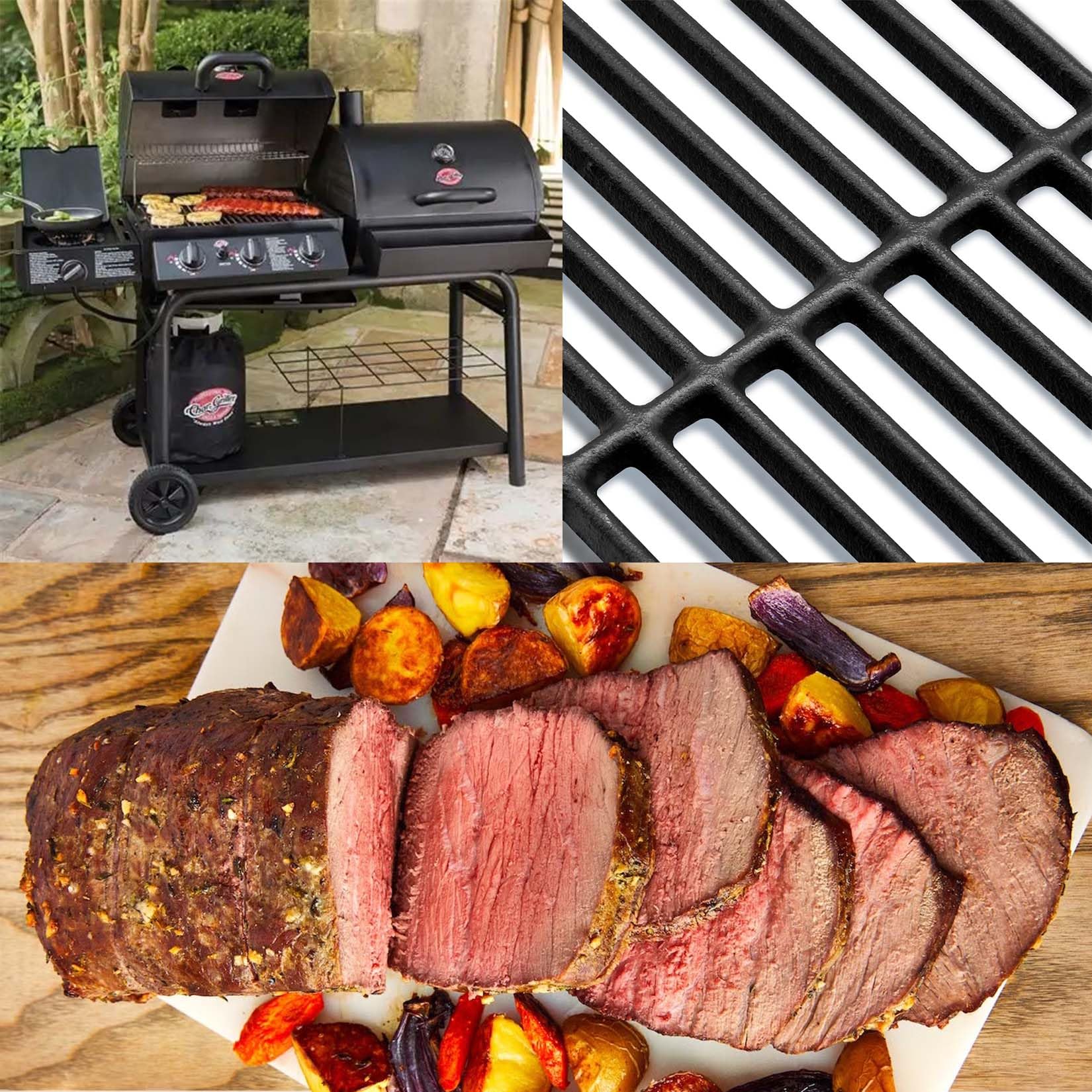 GasSaf grilled steak with sear marks from cast iron grate demonstrating superior browning benefit