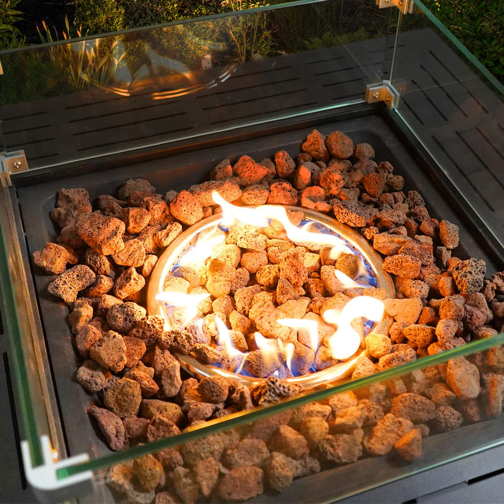 GasSaf lava rock size shown in hand for easy coverage planning
