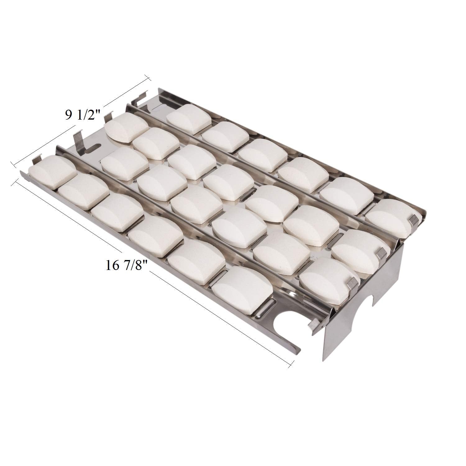 GasSaf stainless briquette tray detail highlighting rust-resistant durability