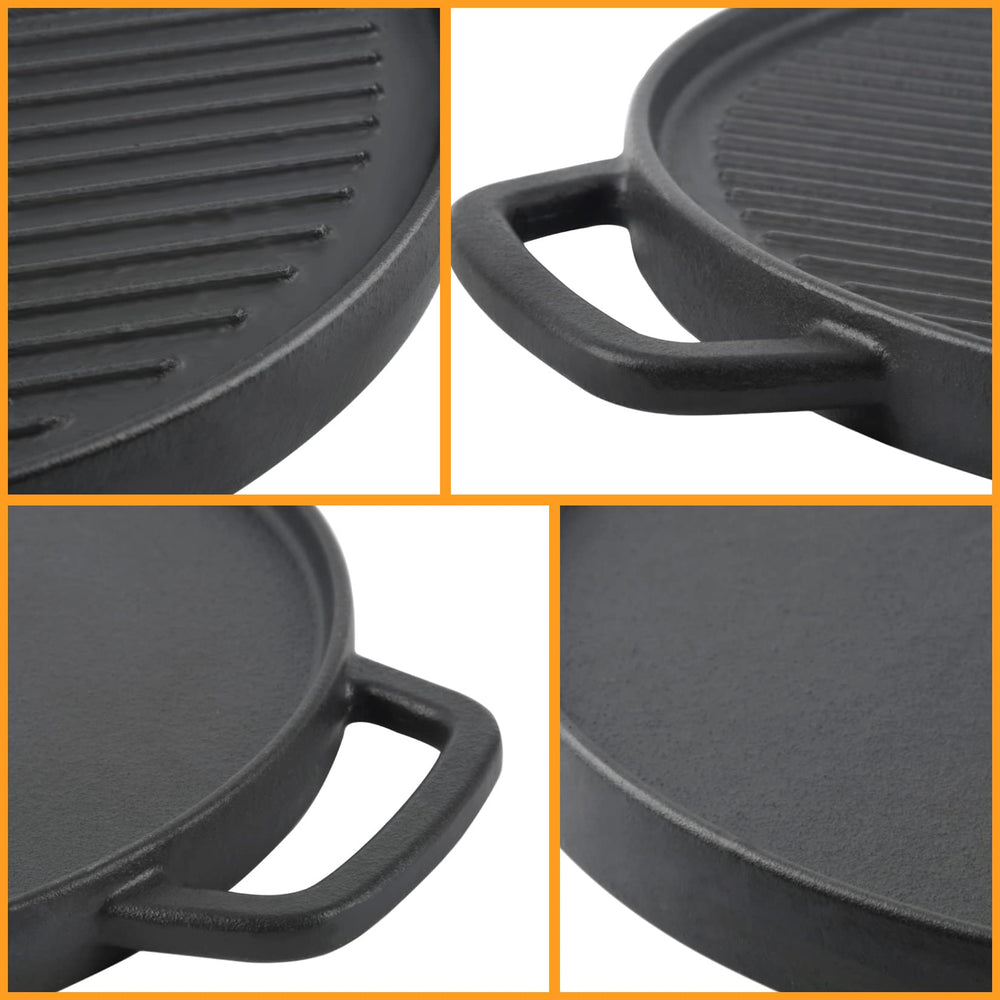GasSaf griddle on stovetop with eggs cooking showing consistent heat retention benefit