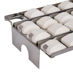 GasSaf trays installed in a Lynx grill illustrating correct fit and protection