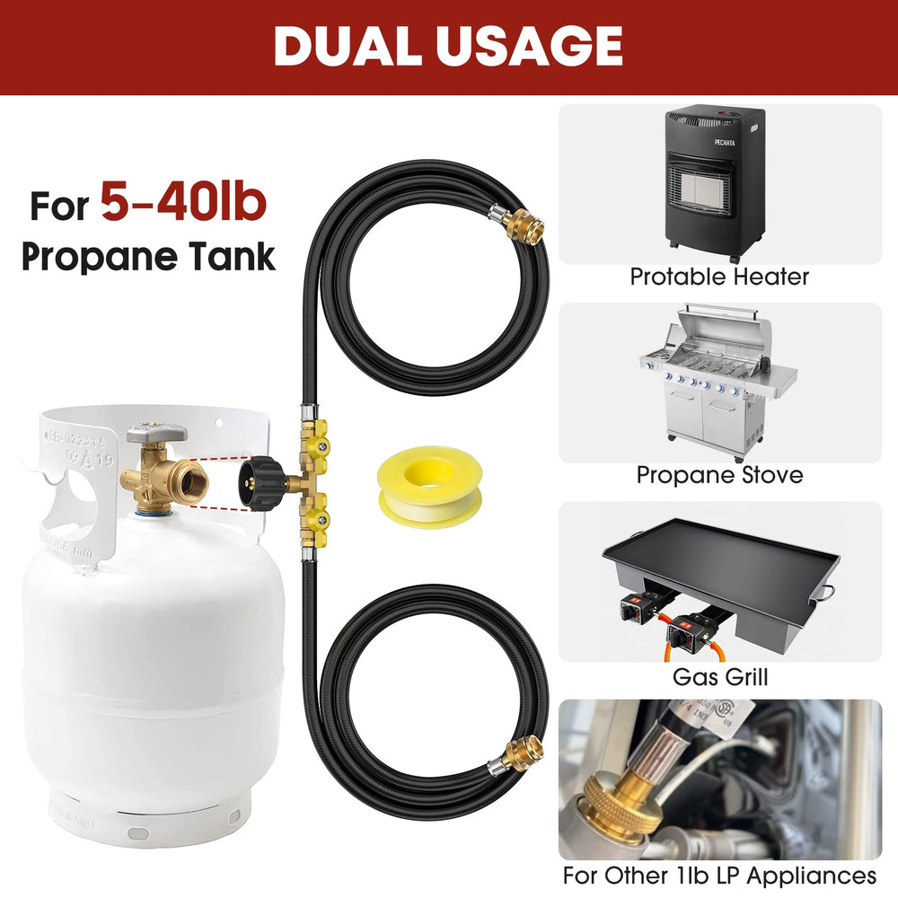 GasXpert connected to camp stove, steady fuel supply while cooking