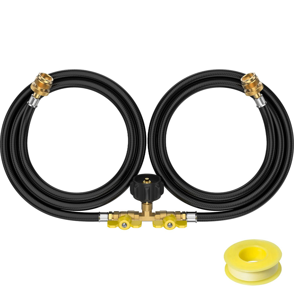 GasXpert front assembly showing hose and Y-splitter, reliable conversion benefit