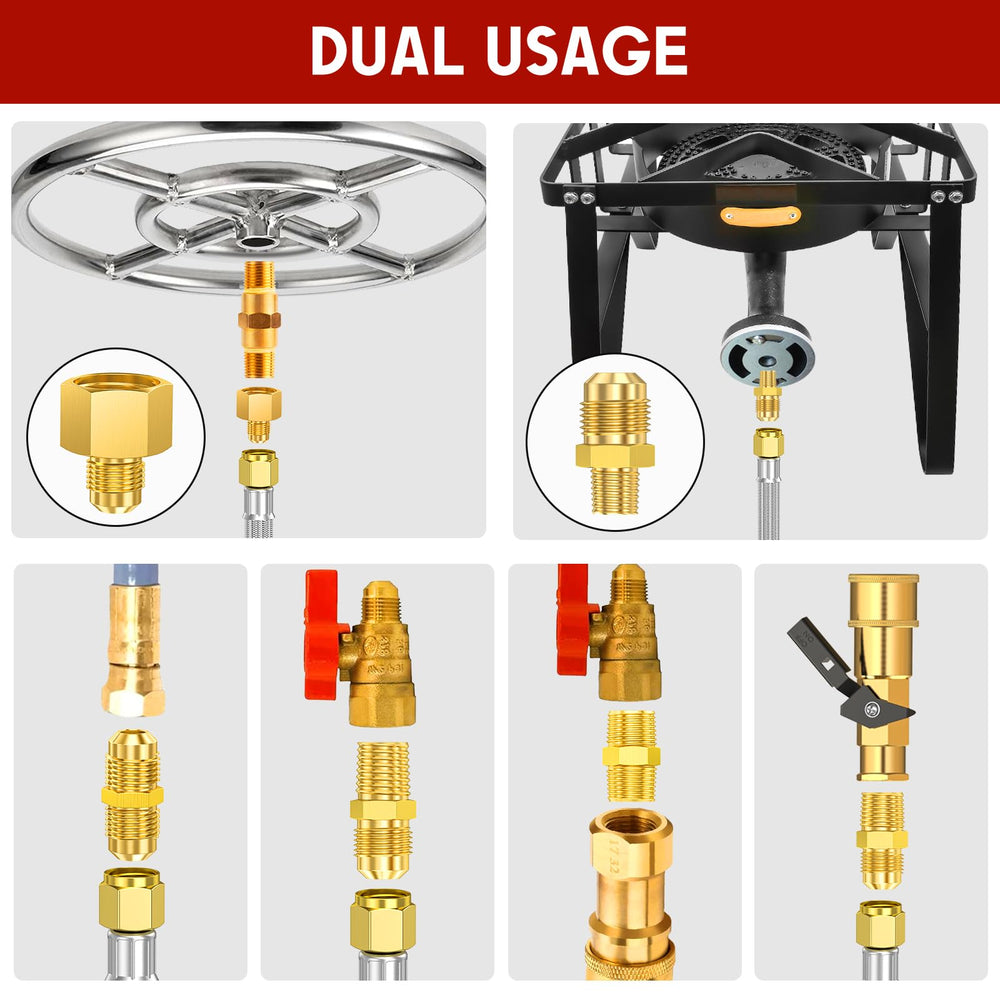 GasXpert hose connected to outdoor grill demonstrating extended reach