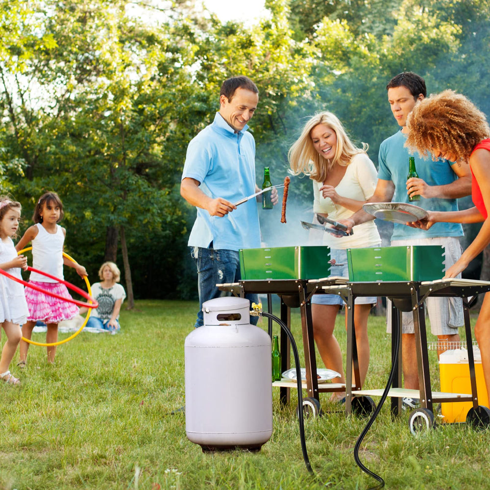 GasXpert coiled and packed in gear bag, portability for camping trips benefit