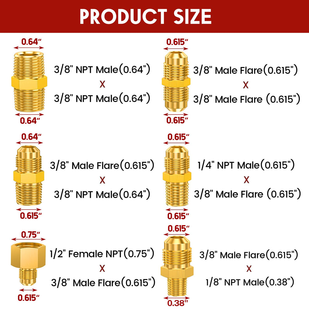 GasXpert solid brass adapters arranged to show multiple conversion options