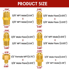 GasXpert solid brass adapters arranged to show multiple conversion options