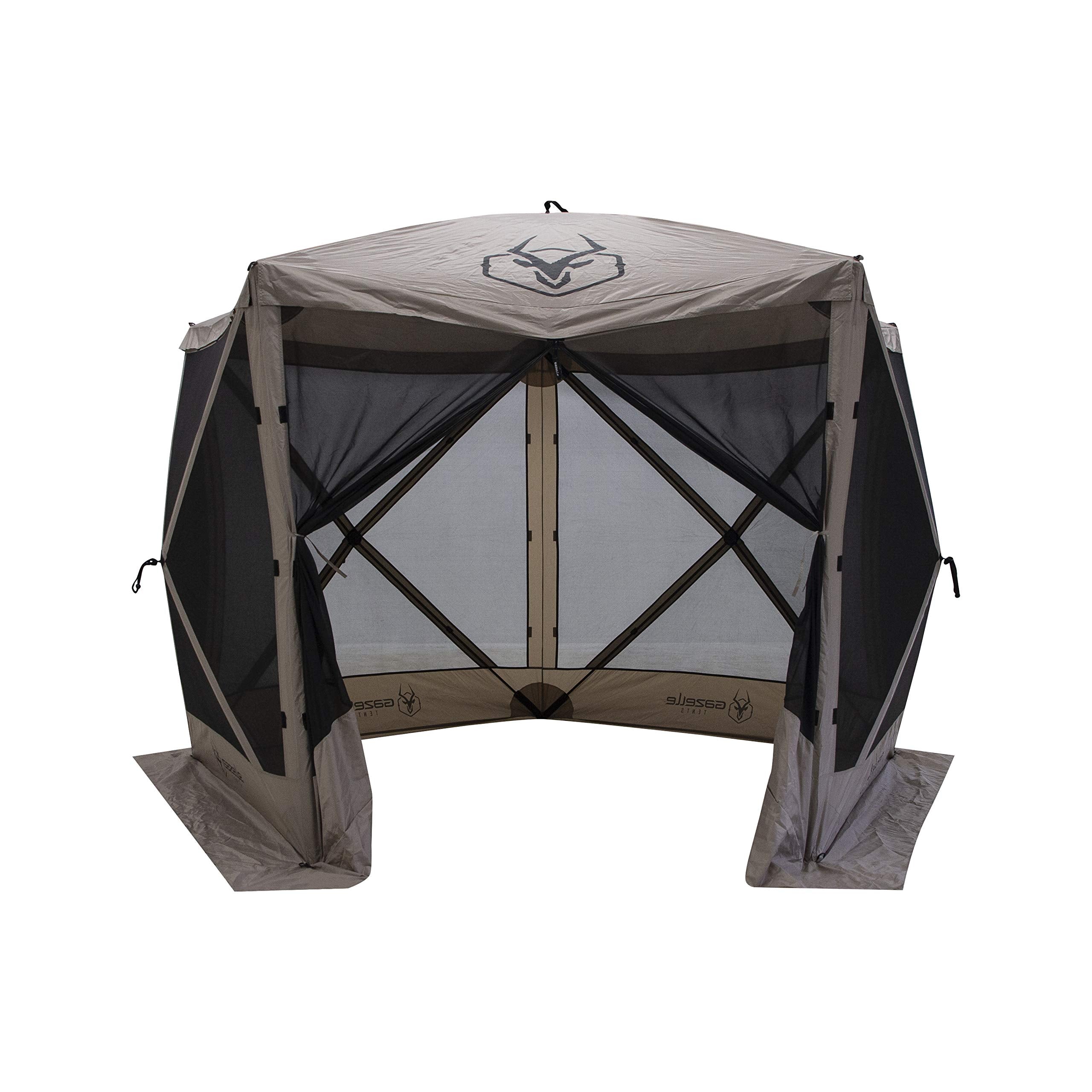 Gazelle Tents G5 front view showing shelter and seating benefit