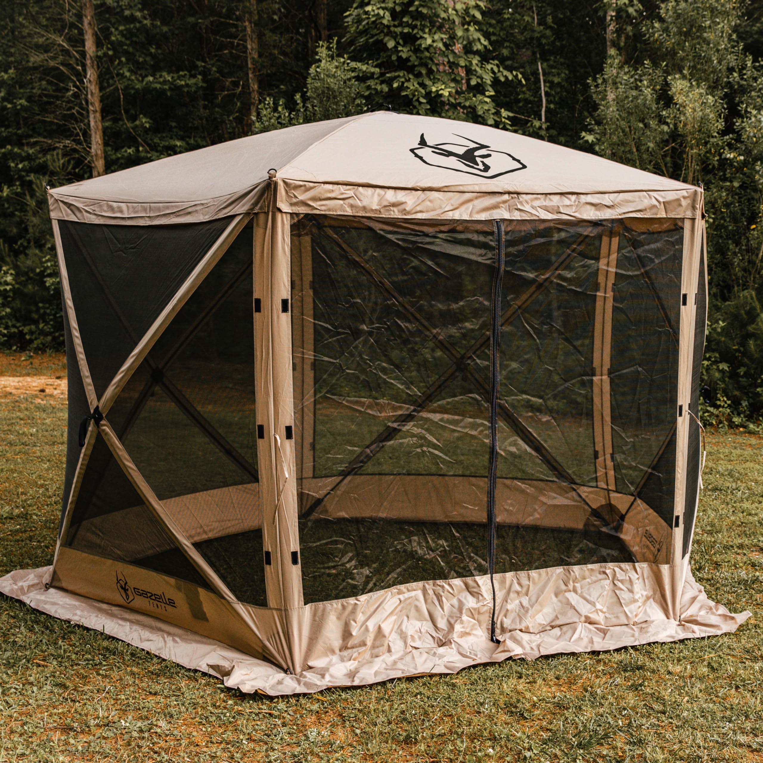 Gazelle Tents roof fabric detail showing waterproof and UV protection