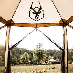 Gazelle Tents G5 deployed at campsite demonstrating quick setup and coverage