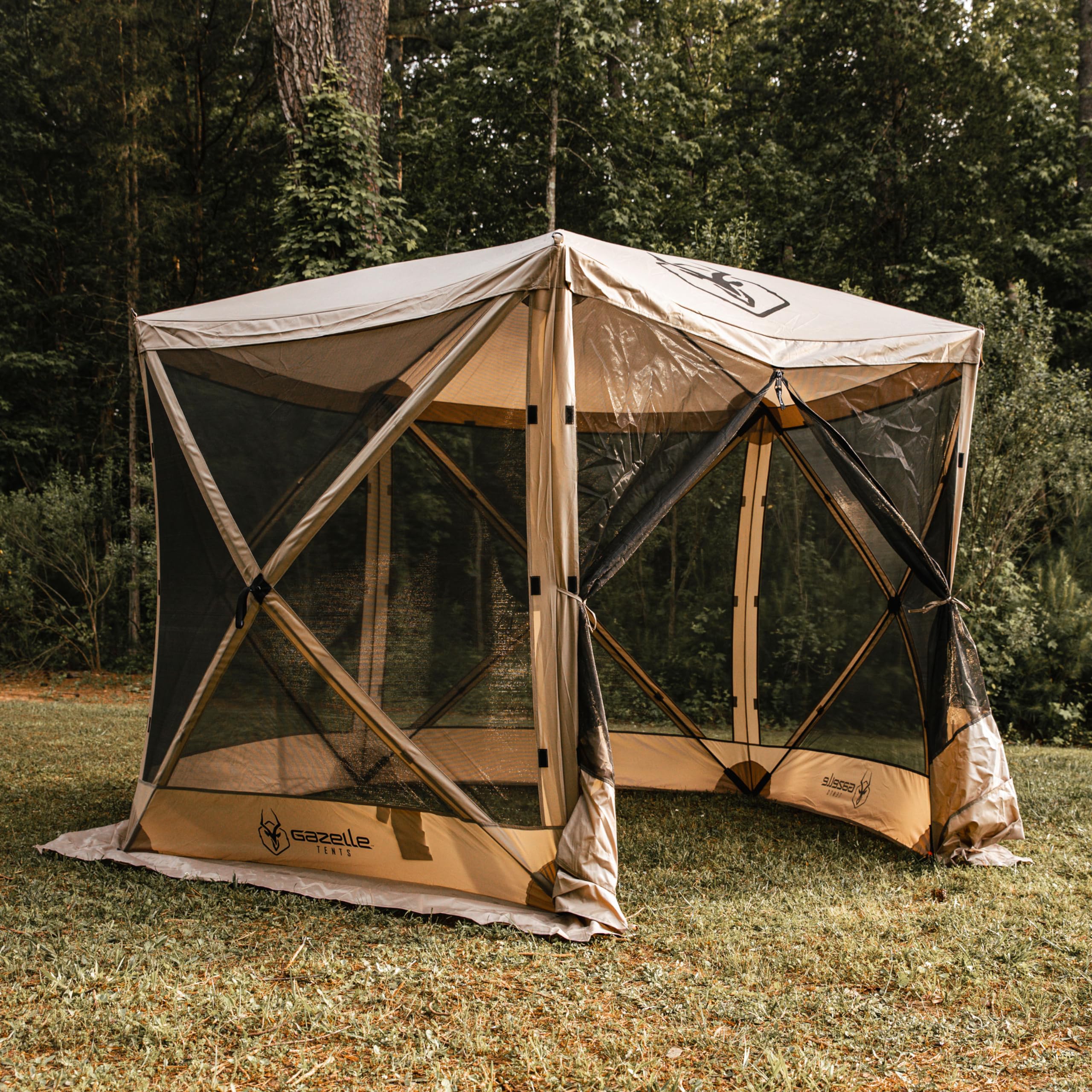 Gazelle Tents TriTech mesh close-up showing breathability and bug protection