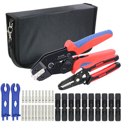 Gazoe crimper kit front view showing tools and connectors for fast installation