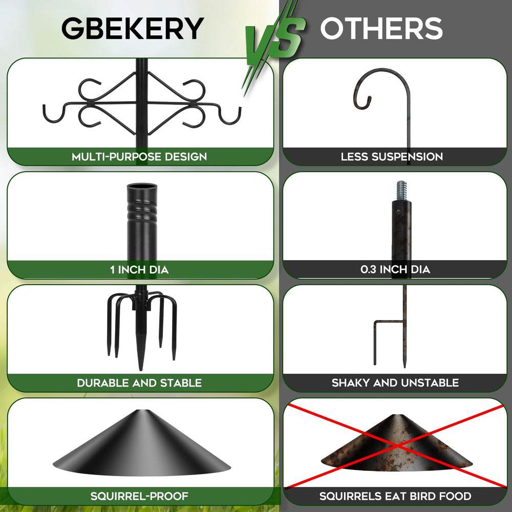 Gbekery dual hooks supporting two feeders for varied bird food
