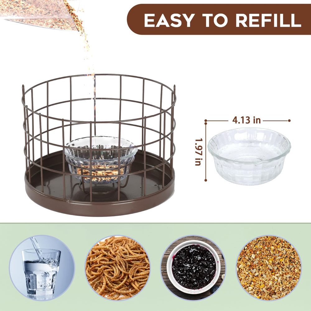 Gbekery feeder size comparison with hand, shows compact large‑space design