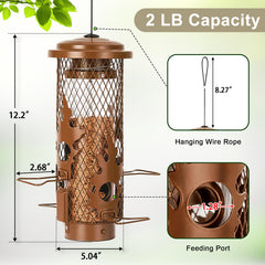 Gbekery lift-top open for quick refill, simplifies seed filling and reduces spills