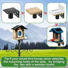 Gbekery mounting plate holding a smart bird feeder securely