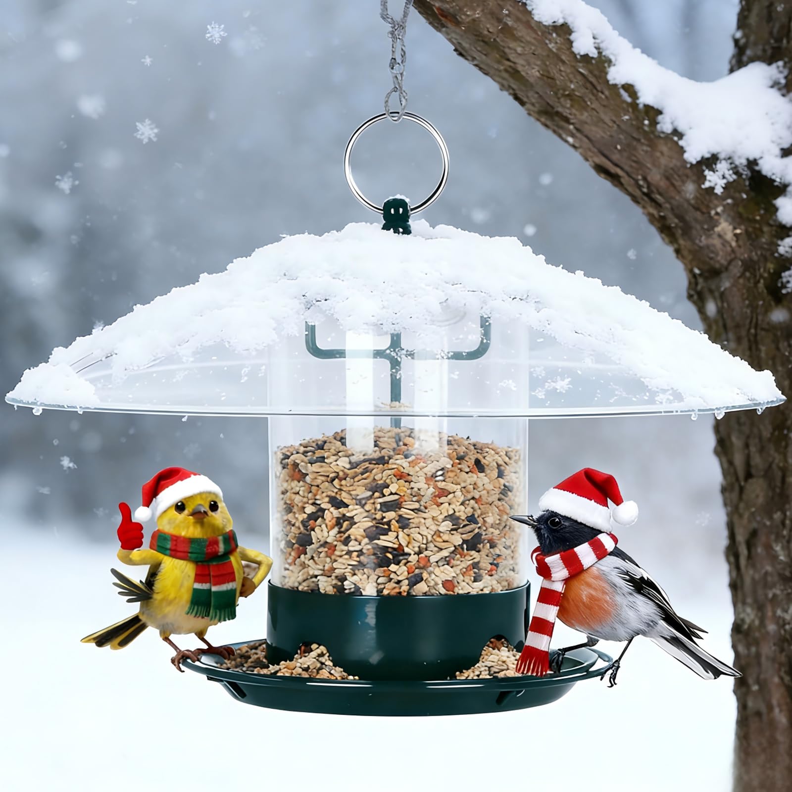 Gbekery feeder beside ruler showing size for scale and placement planning benefit