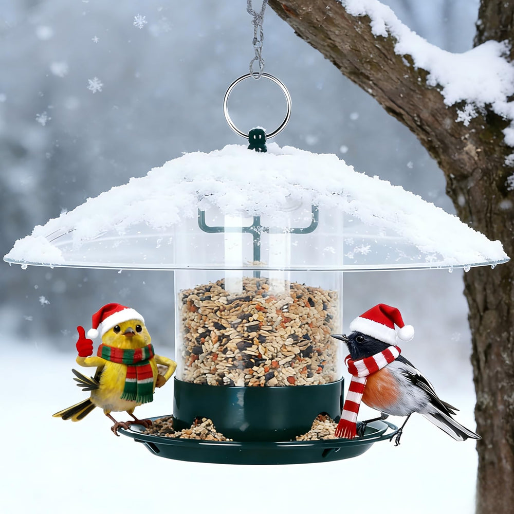Gbekery feeder beside ruler showing size for scale and placement planning benefit