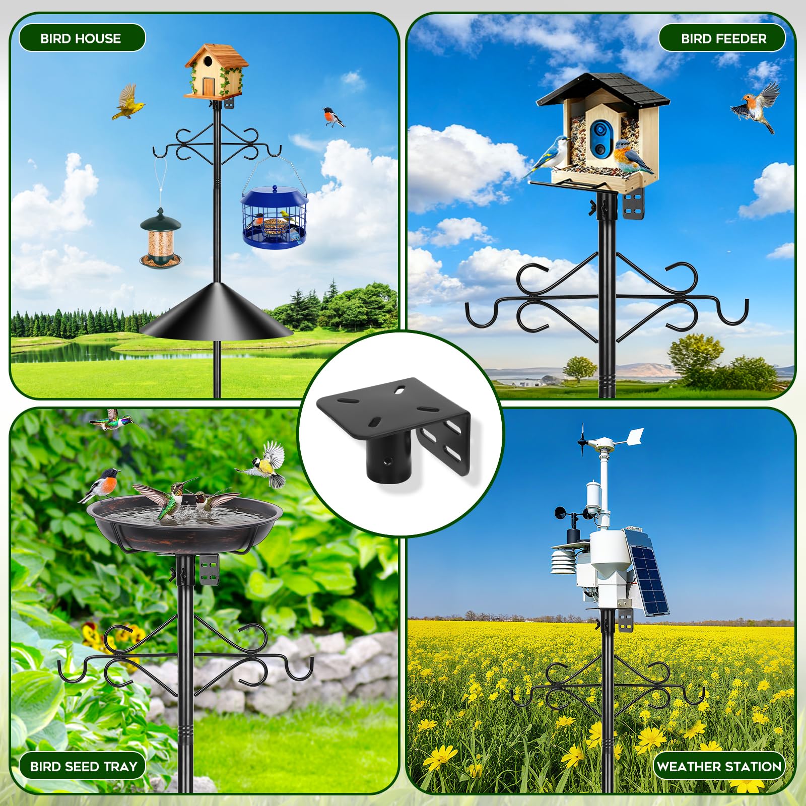 Gbekery pole beside garden chair illustrating full 89-inch height