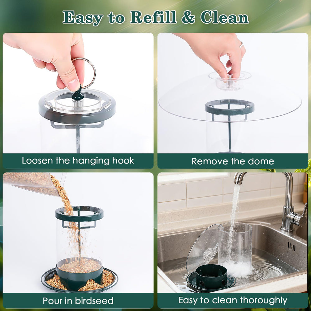Gbekery wide mouth refill opening for fast, mess-free seed loading benefit