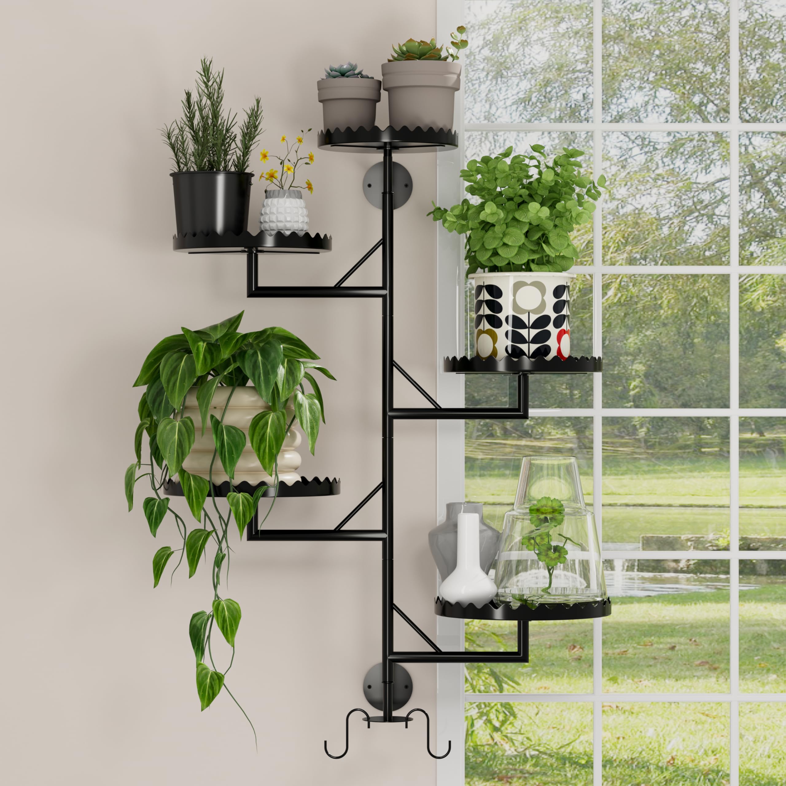 GcdPai rotating stand front view shows tidy plant display and space savings