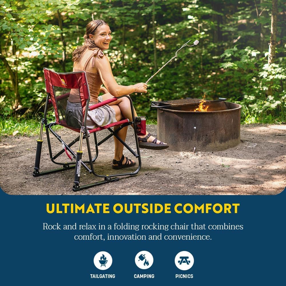 GCI Outdoor Freestyle Rocker side profile highlighting smooth spring-action rocking benefit
