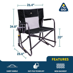 GCI Outdoor Freestyle Rocker XL mesh back close-up for breathability and cooling