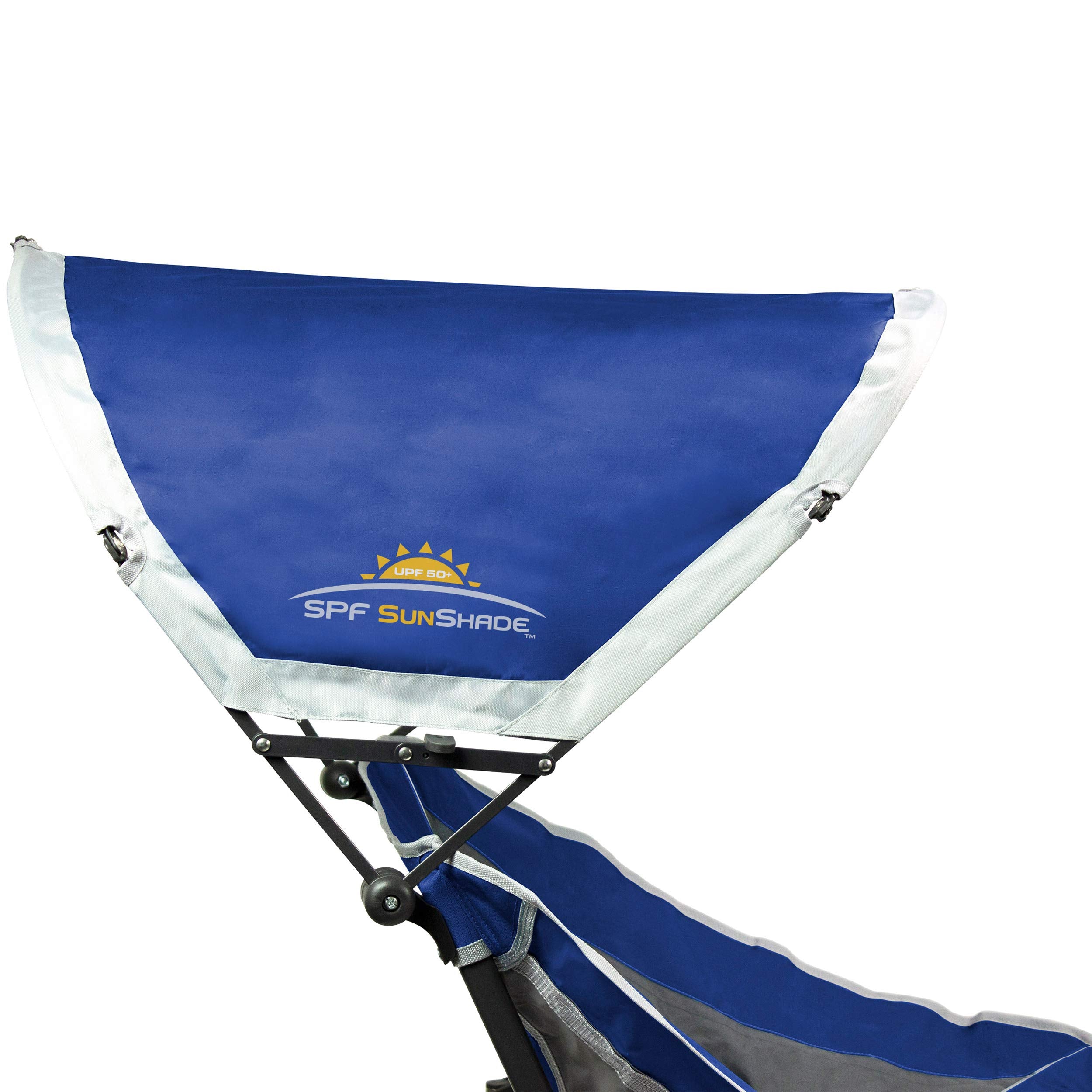 GCI Outdoor Pod Rocker UPF 50 SunShade canopy detail protecting from sun while seated