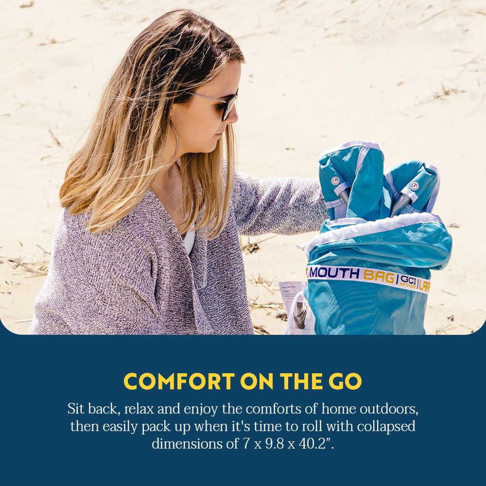 GCI Outdoor folded chair in carry bag for easy transport