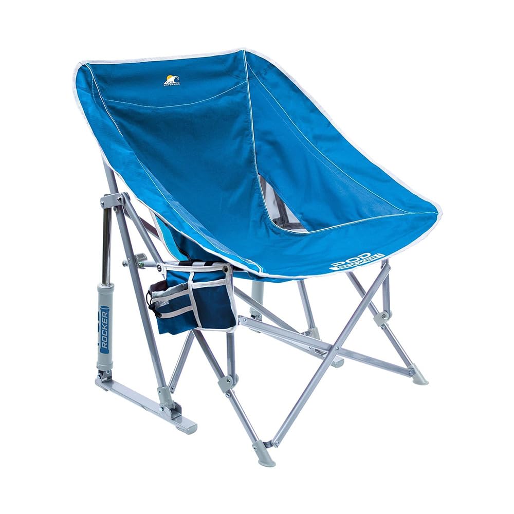 GCI Outdoor Pod Rocker front view showing stable frame and sling seat benefit