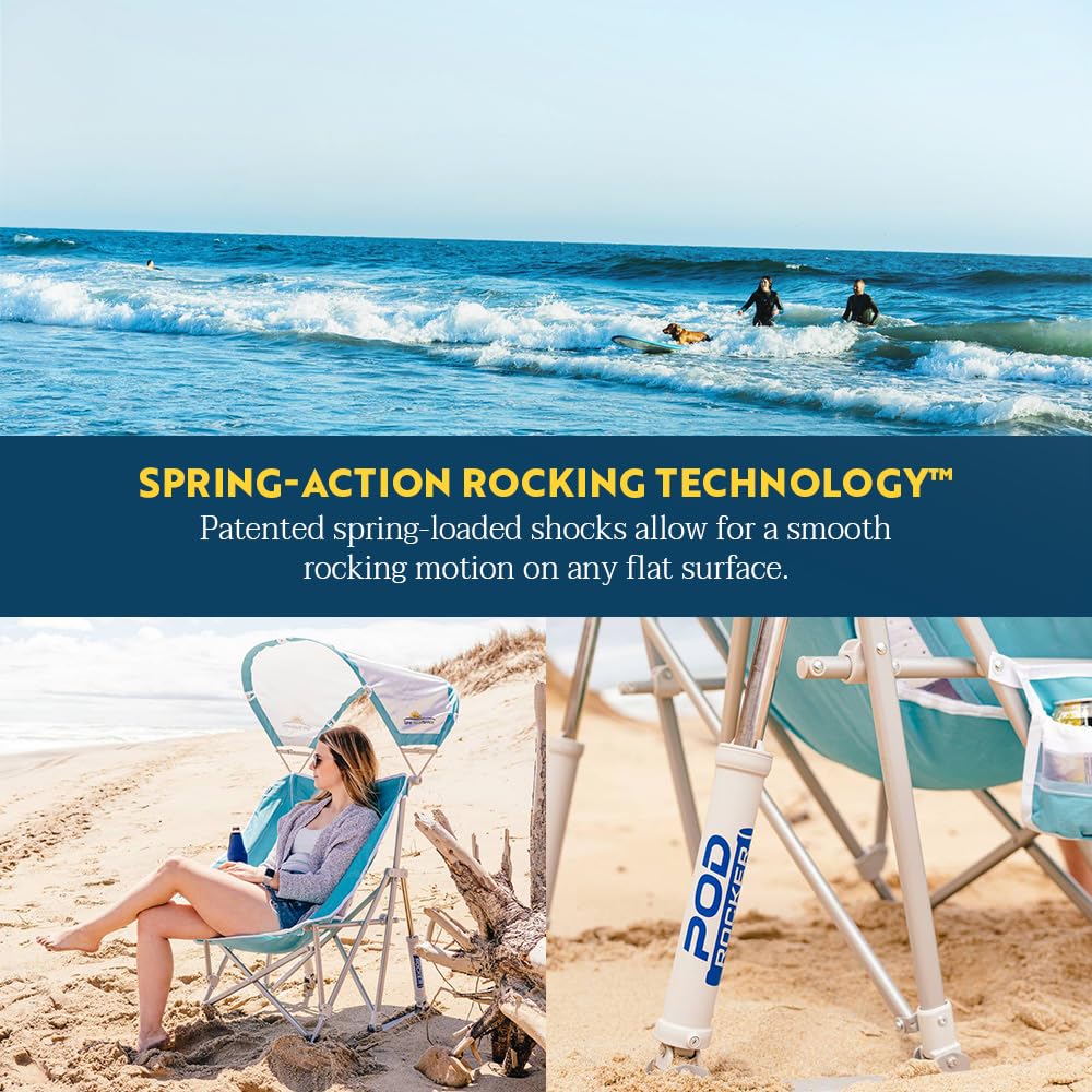 GCI Outdoor chair in use at beach providing shaded relaxation