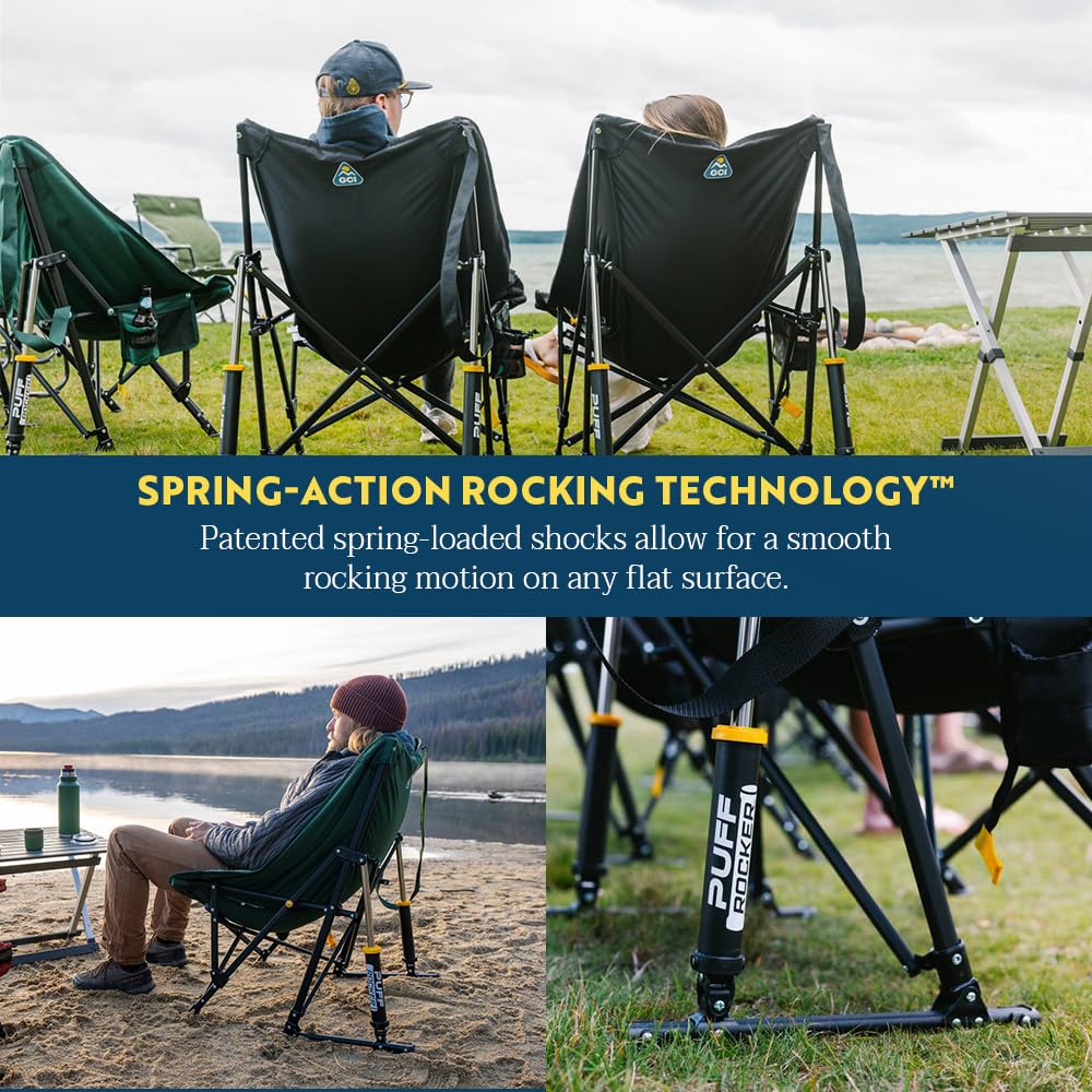 GCI Outdoor Puff Rocker spring-action base detail demonstrating smooth rocking
