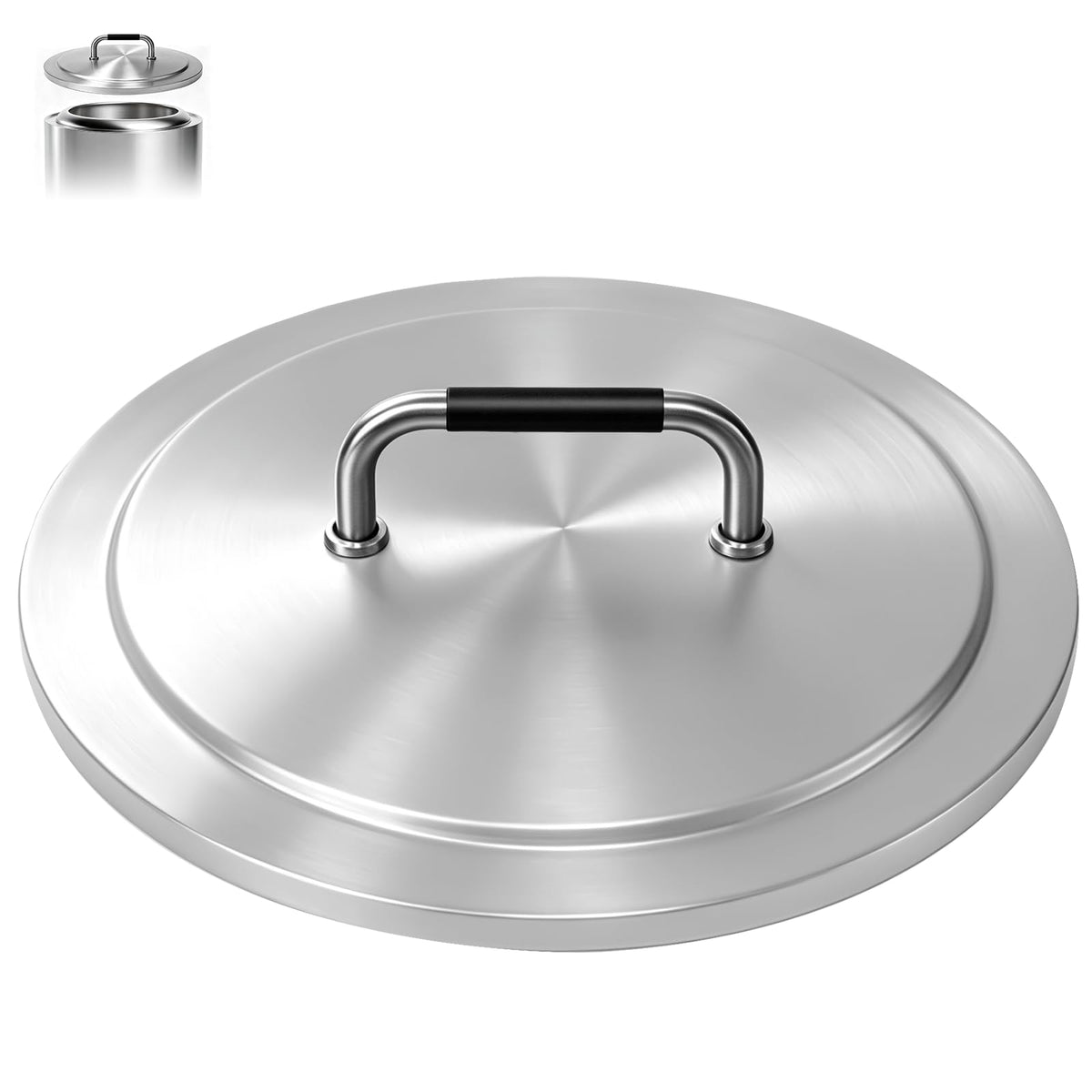 Gcostar front view lid on Solo Stove Bonfire showing full coverage and protection