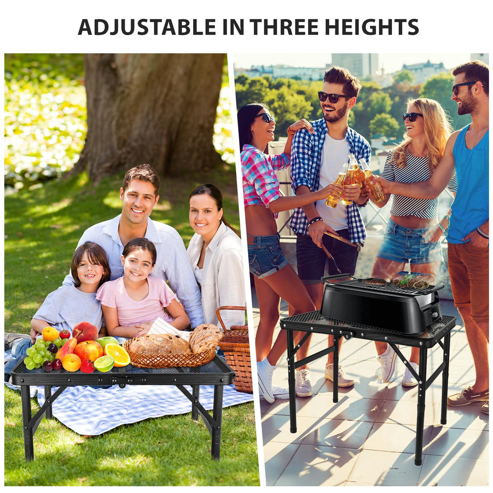 GDDGHS in use as a camping grill stand improving outdoor cooking
