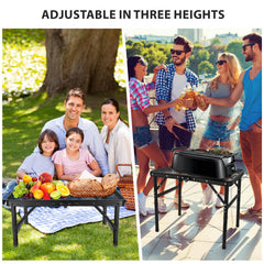 GDDGHS in use as a camping grill stand improving outdoor cooking