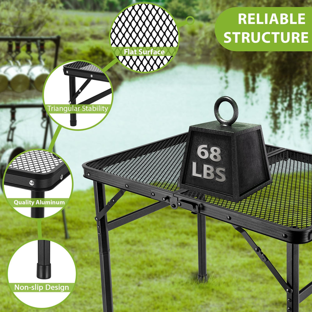 GDDGHS close-up of mesh tabletop highlighting easy-clean surface