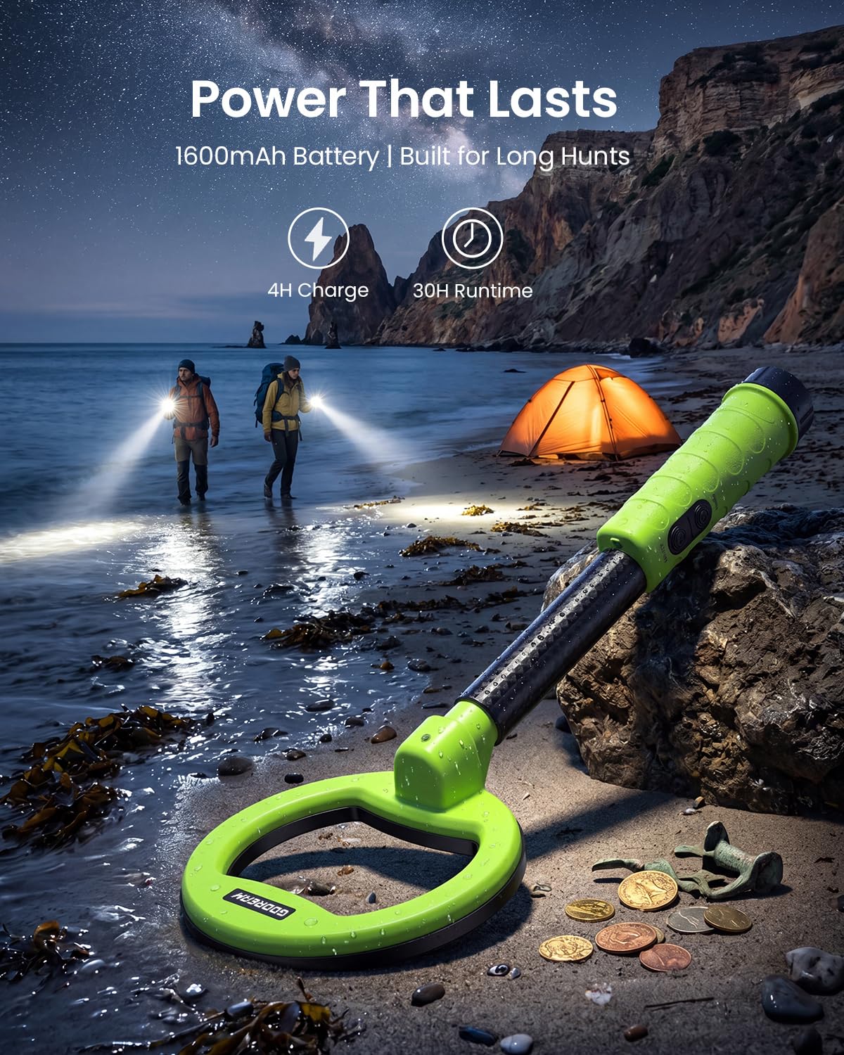 GDDREAM held in hand for scale showing compact, lightweight travel benefit
