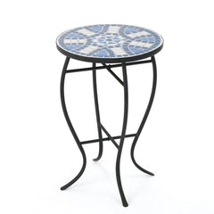 GDFStudio Christopher Knight Han front view showing blue white tile and matte-black frame, adds colorful focal