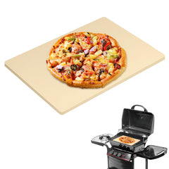 GDGZJJD front view of large rectangular pizza stone, durable baking surface