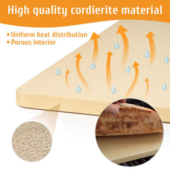GDGZJJD pizza stone placed on grill grate illustrating high-heat use