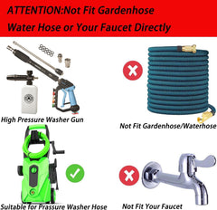 GDHXW foam cannon attached to gun delivering thick suds for efficient cleaning