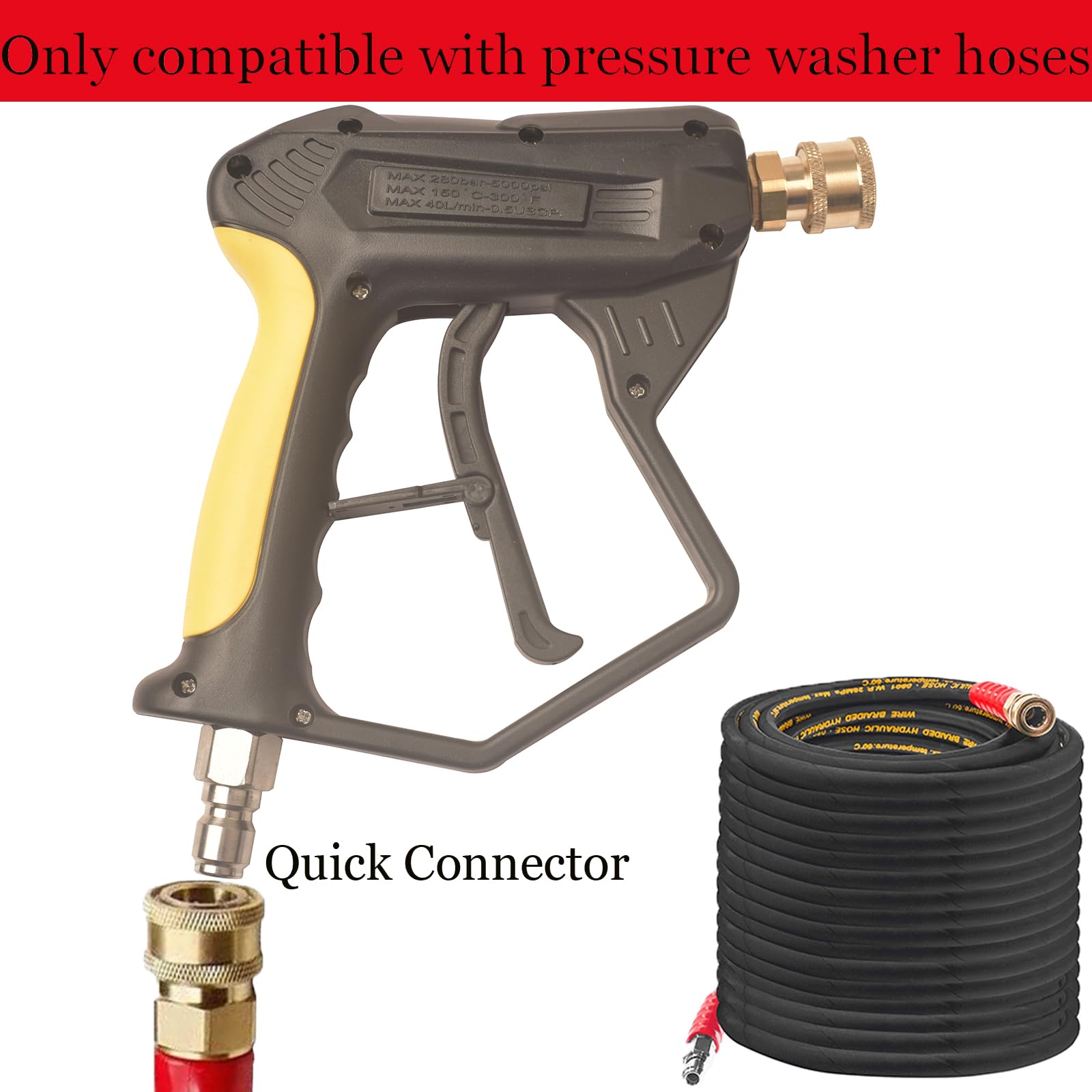 GDHXW five nozzle tips laid out for varied spray patterns and cleaning tasks