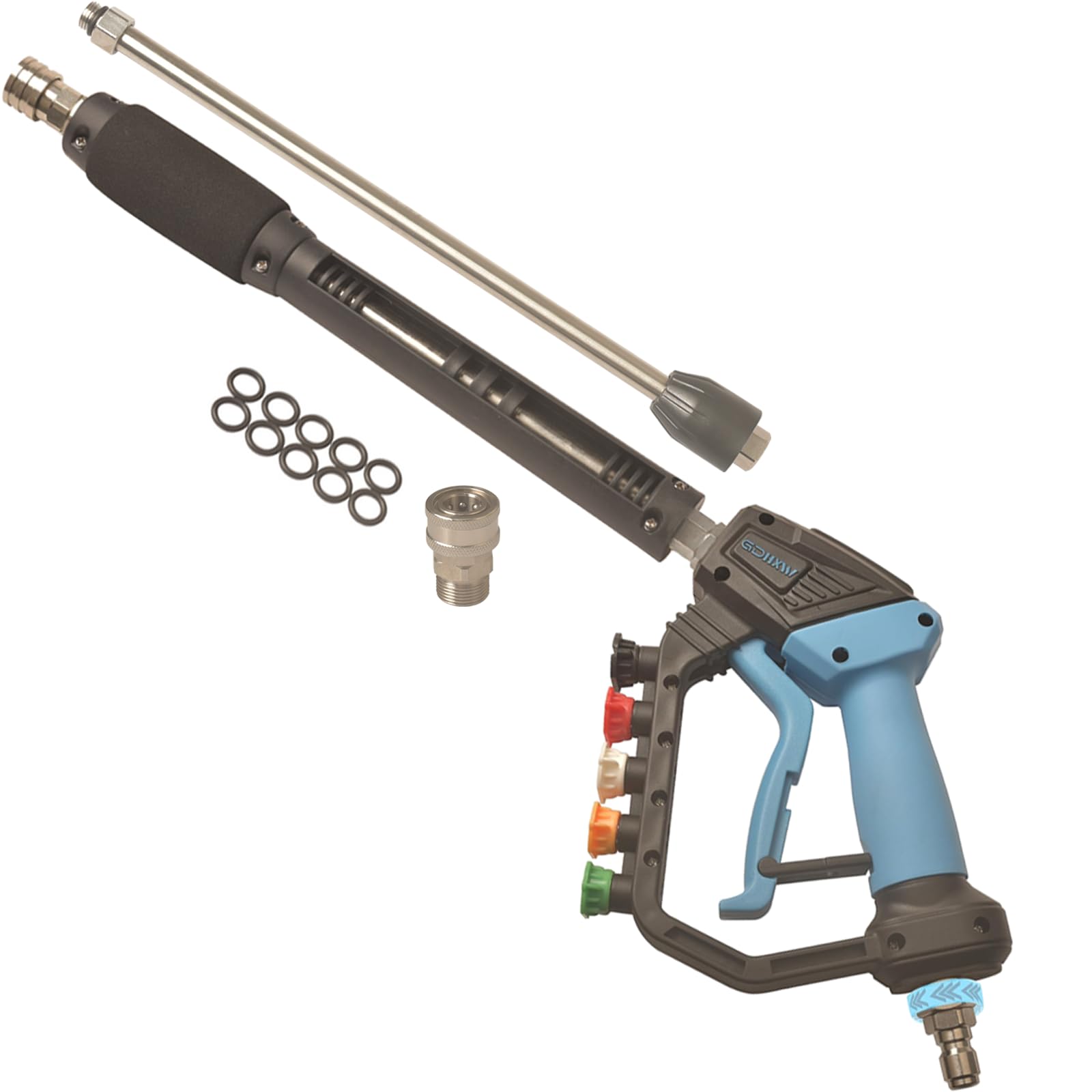 GDHXW front view of pressure washer gun showing ergonomic grip and trigger for better control