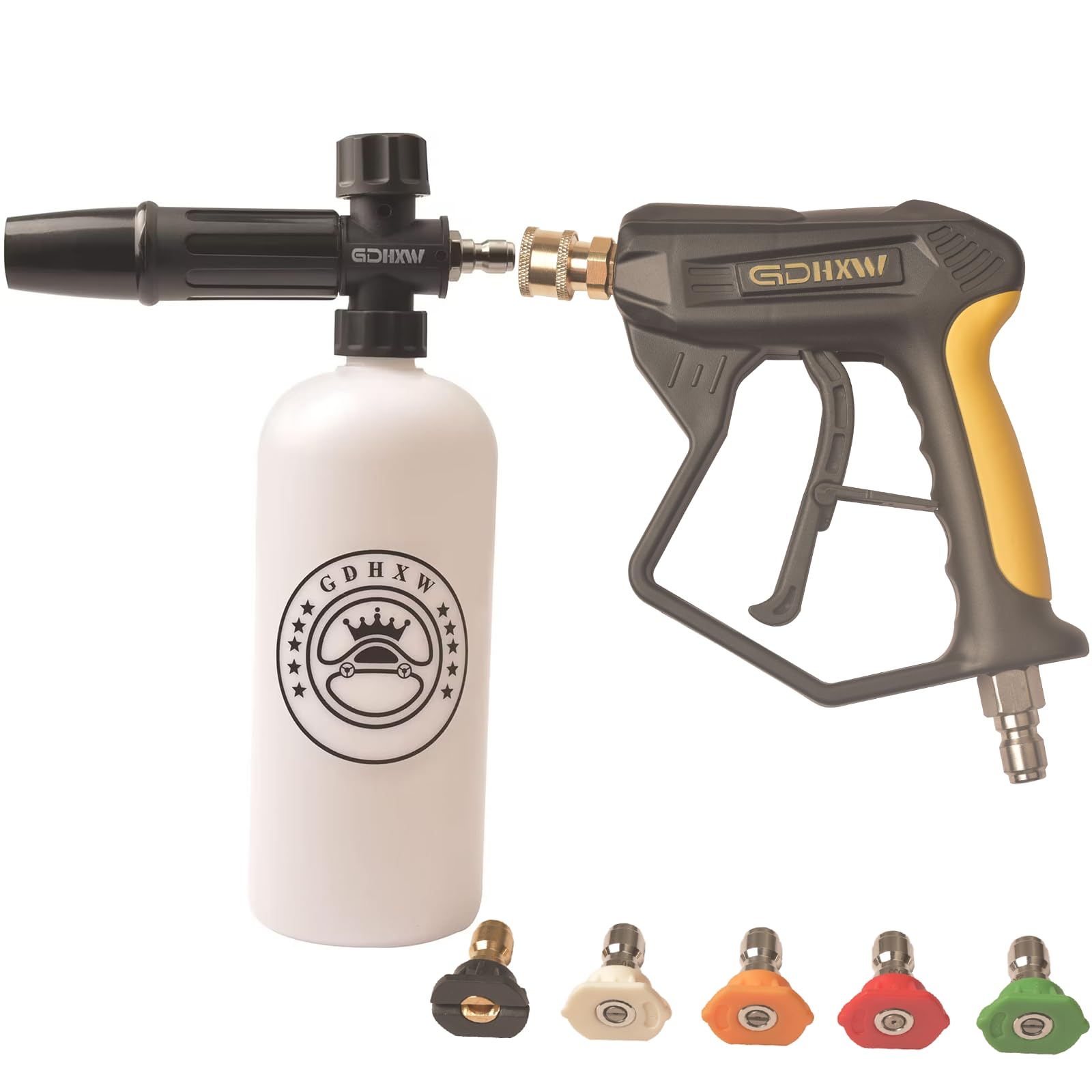 GDHXW front view of short pressure washer gun showing compact design and control